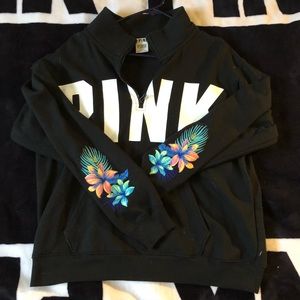 PINK Tropical 1/2 Zip Sz M